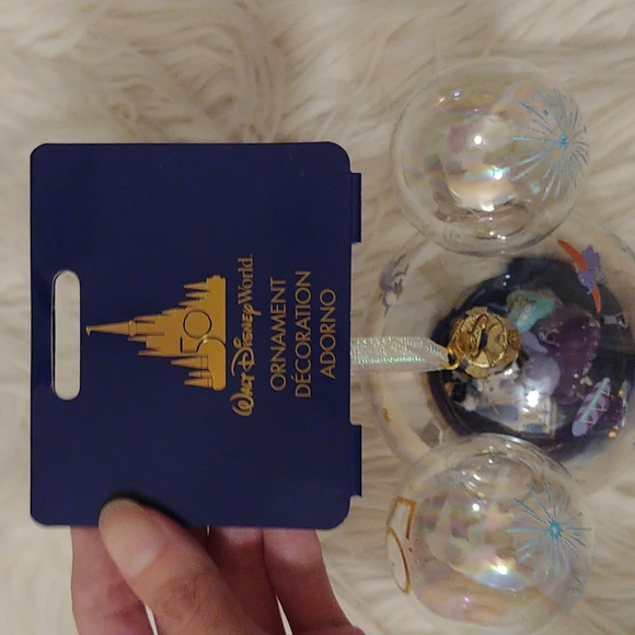 💙FIRM! NWT WALT DISNEY WORLD 50TH ANNIVERSARY 4 PARK ICON GLASS BLOWN ORNAMENT - Picture 10 of 10